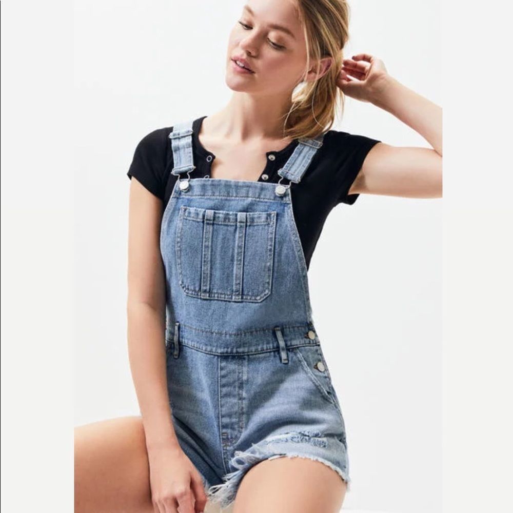 PACSUN Denim Bib Short Overalls Size XS